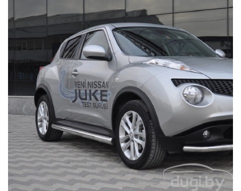 Боковые пороги трубы "Arena" для Nissan Juke 2010-...